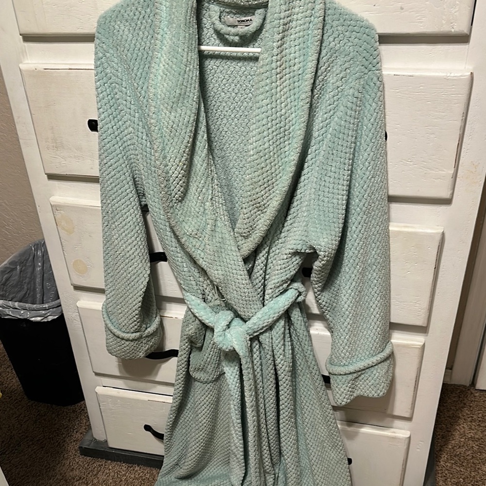 Cozy Textured Robe in Turquoise